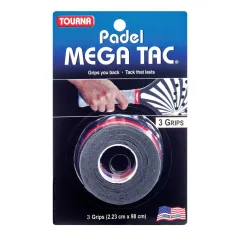 Overgrips Tourna Mega Tac Black, 3 vienības