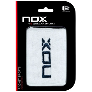 NOX WRISTBANDS WHITE WITH BLUE LOGO - Image 1