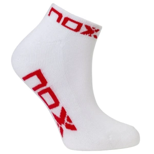 NOX WOMEN'S TECHNICAL SOCKS ANKLE LENGTH WHITE WITH RED LOGO 35-39 - Image 1